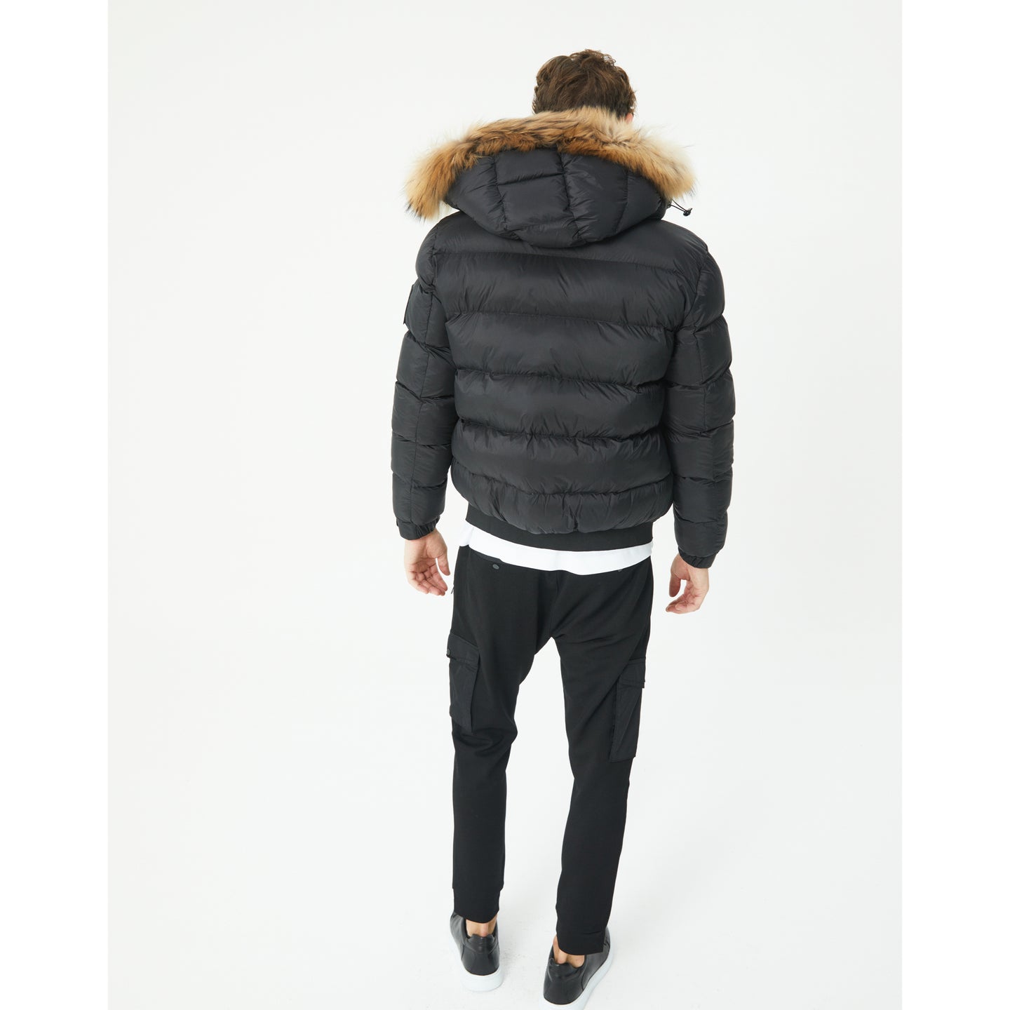 Black Goose Down Short Parka